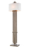 Dark Antique Brass Floor Lamp With Cream Shade